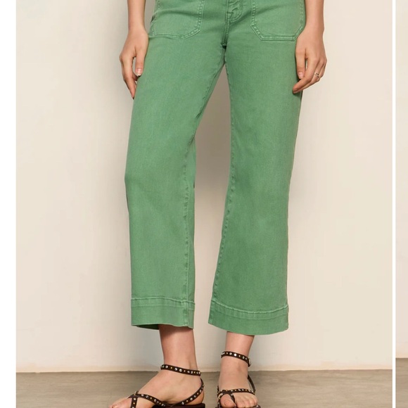 Sanctuary Bright Green Cropped Wide-Leg Jeans - Picture 6 of 6